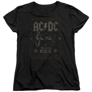 AC/DC Rock Label Womens T Shirt Black