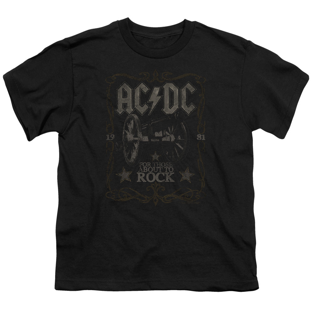 AC/DC Rock Label Kids Youth T Shirt Black