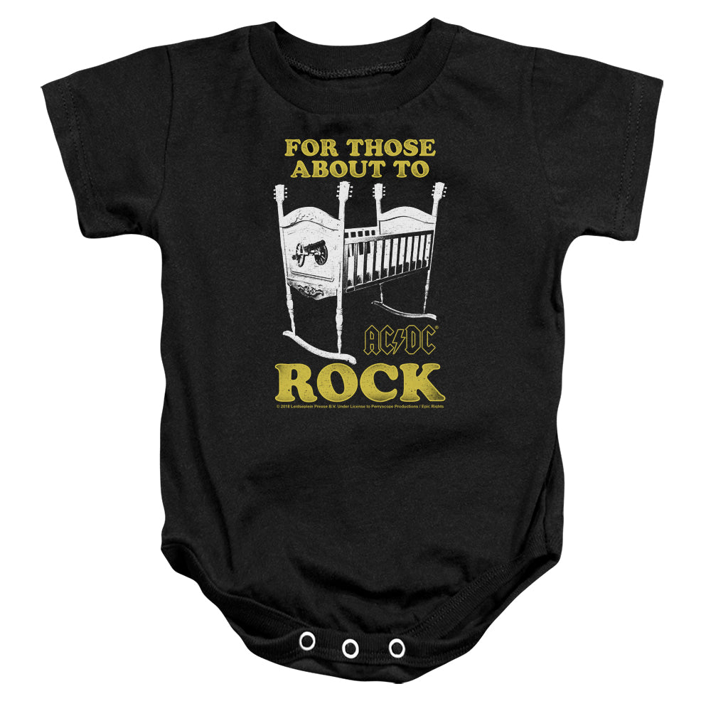 AC/DC Cradel Rock Infant Baby Snapsuit Black