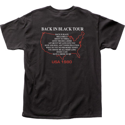 AC/DC Back in Black Tour Mens T Shirt Black