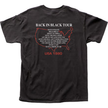 Load image into Gallery viewer, AC/DC Back in Black Tour Mens T Shirt Black