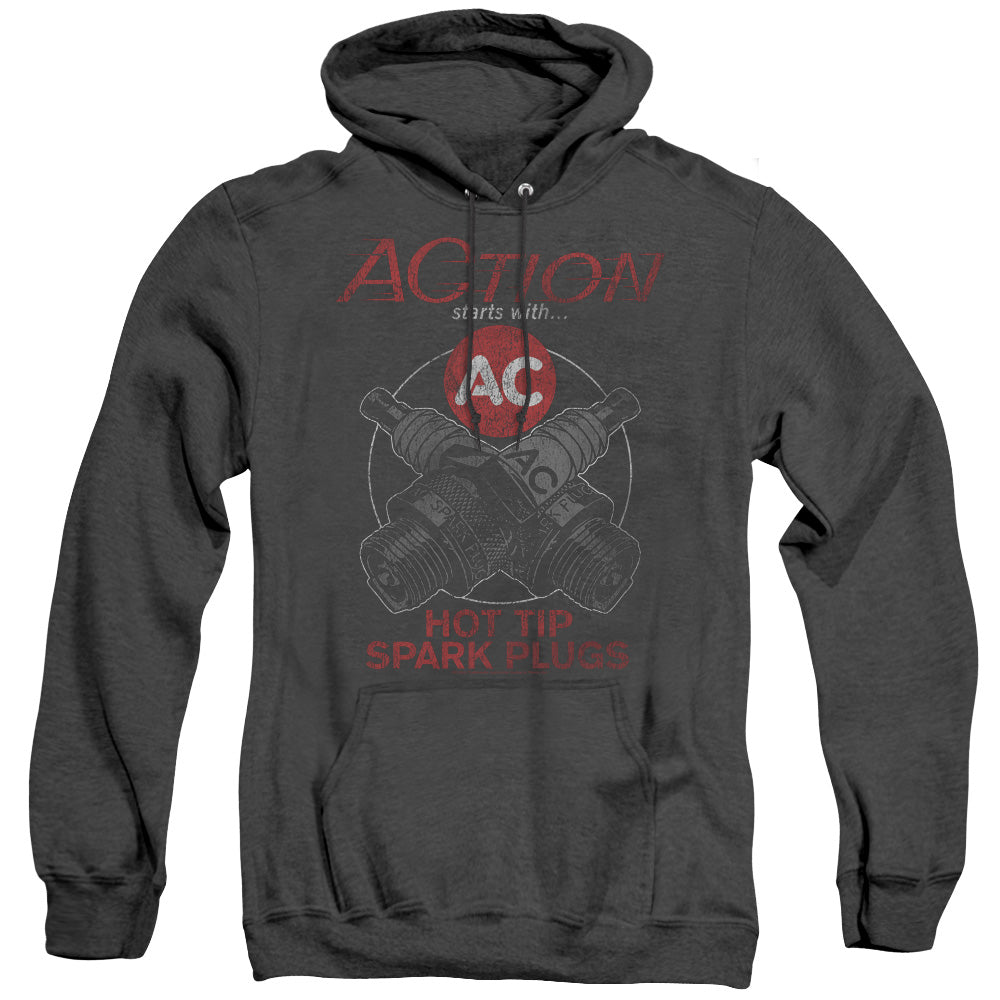 AC Delco Cross Plugs Heather Mens Hoodie Black