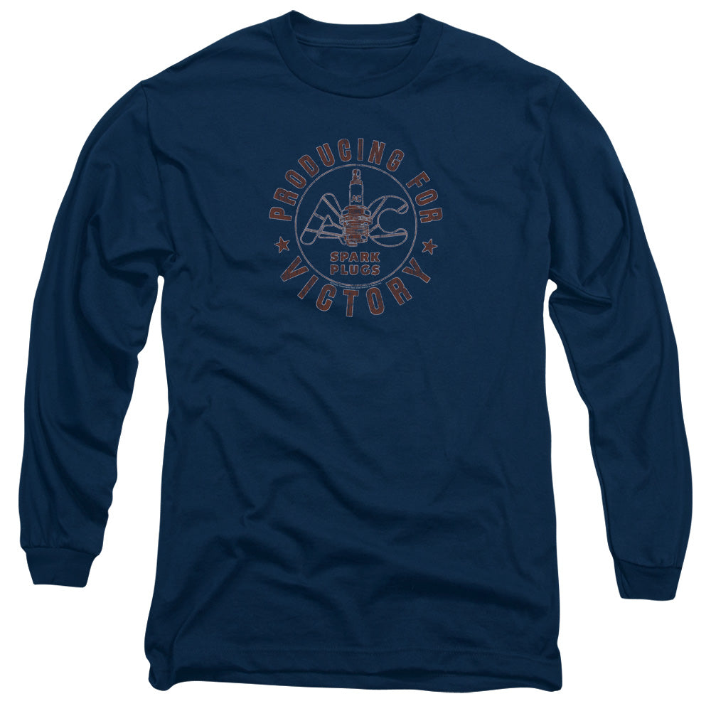 AC Delco Producing For Victory Mens Long Sleeve Shirt Navy Blue