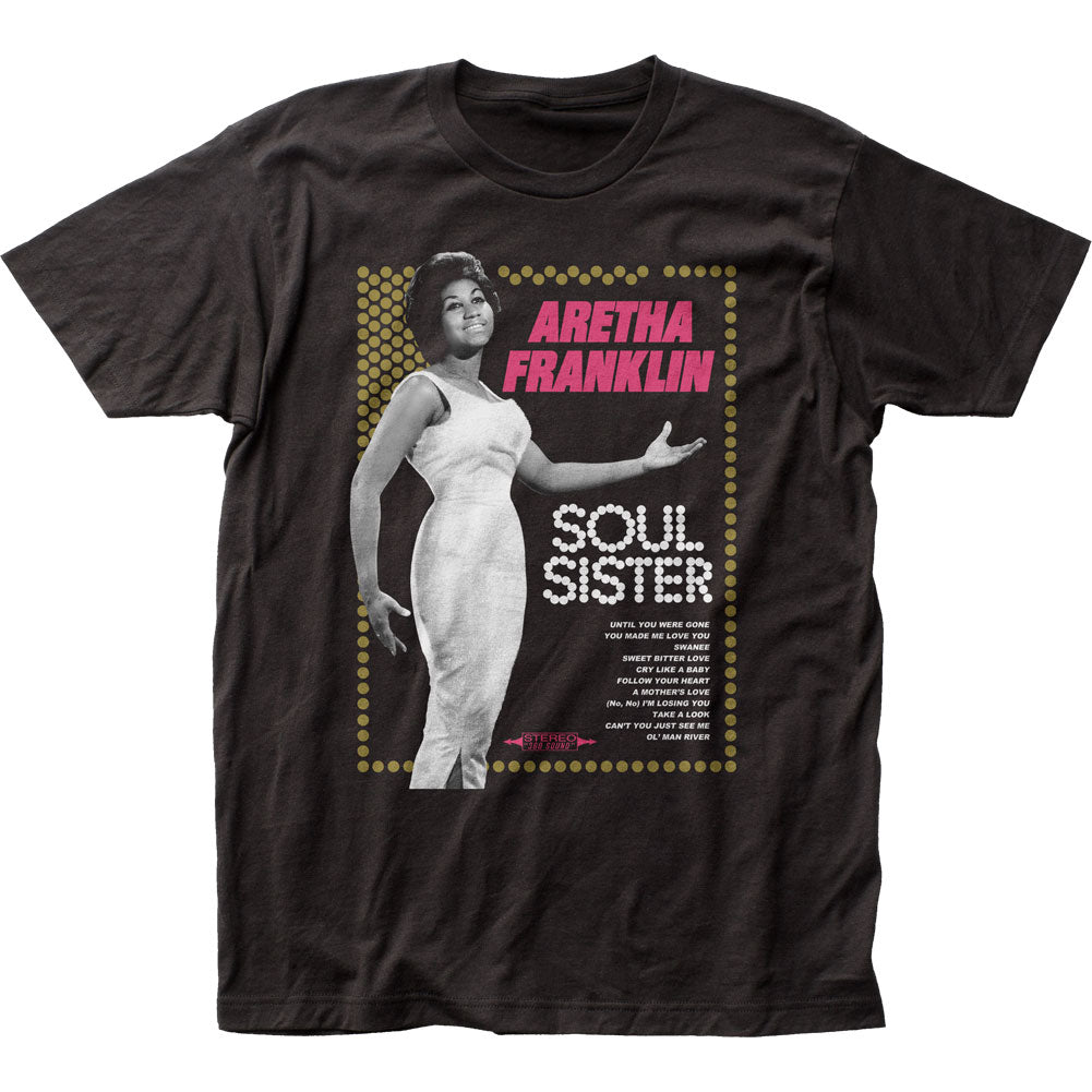 Aretha Franklin Soul Sister Mens T Shirt Black