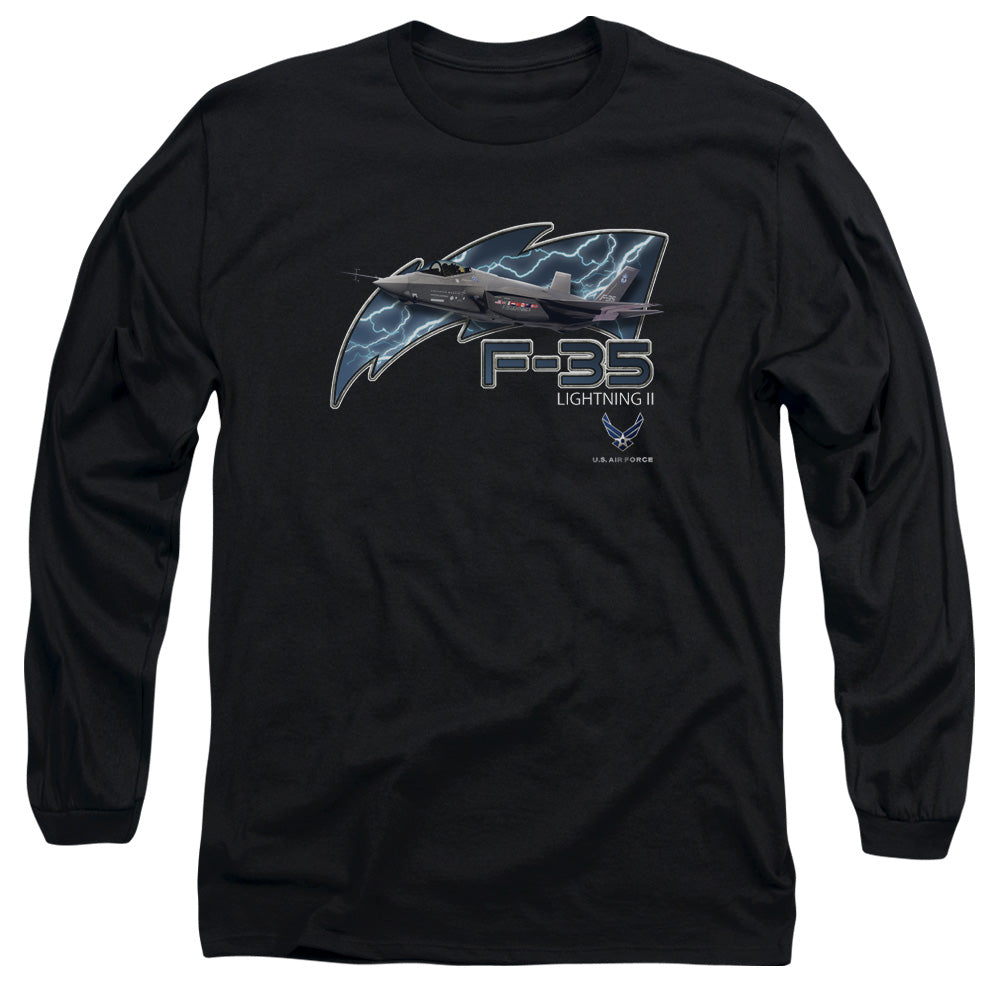 Air Force F35 Mens Long Sleeve Shirt Black