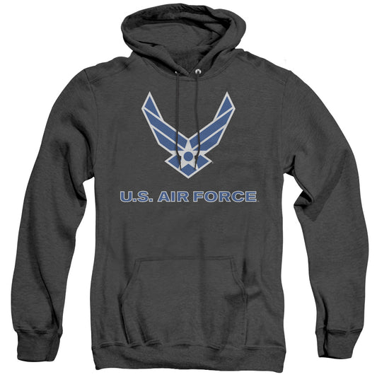 Air Force Logo Heather Mens Hoodie Black