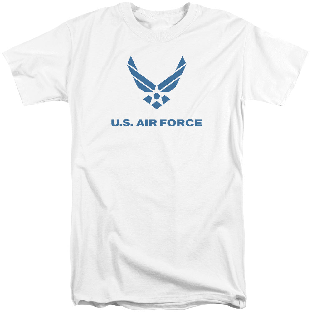 Air Force Distressed Logo Mens Tall T Shirt White