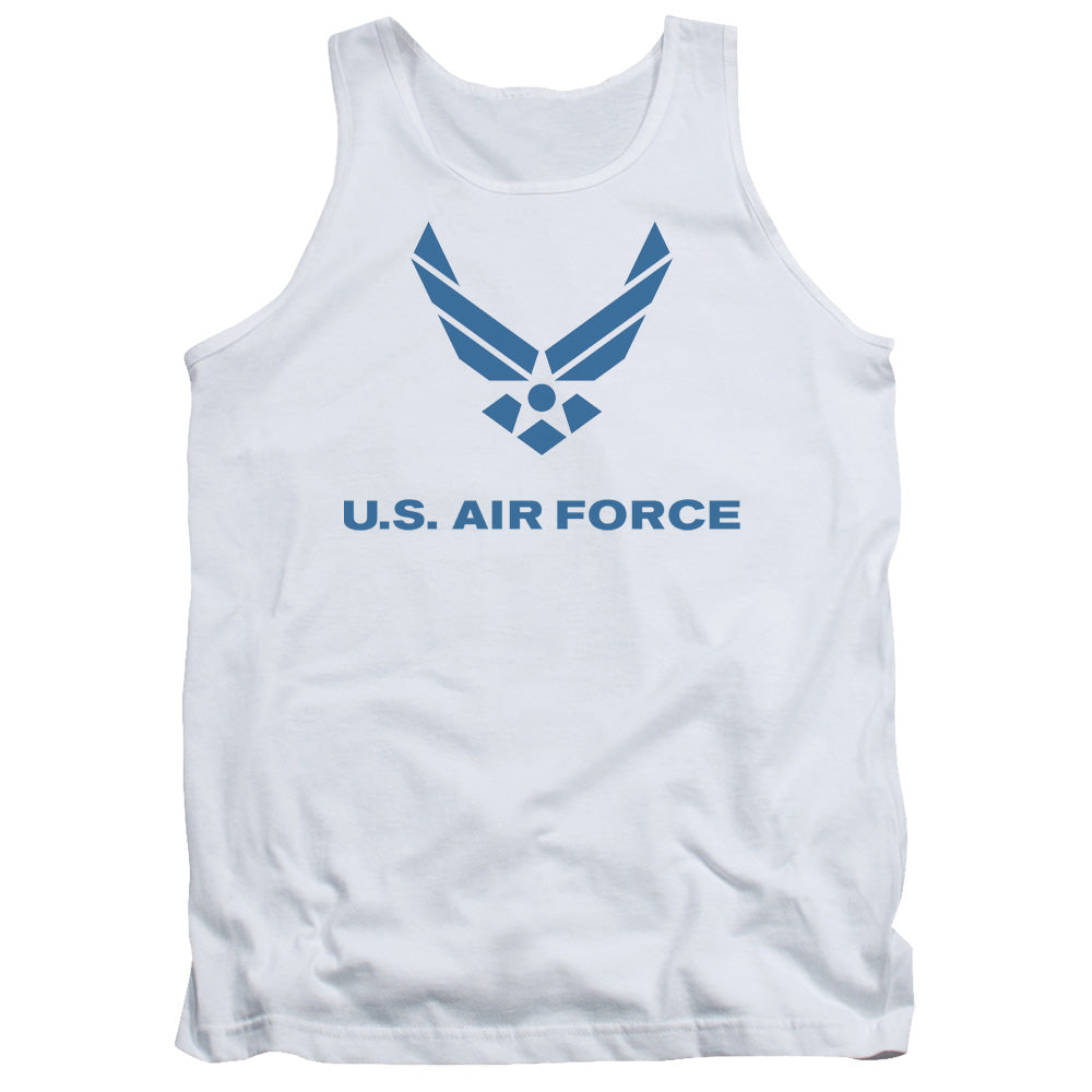 Air Force Distressed Logo Mens Tank Top Shirt White