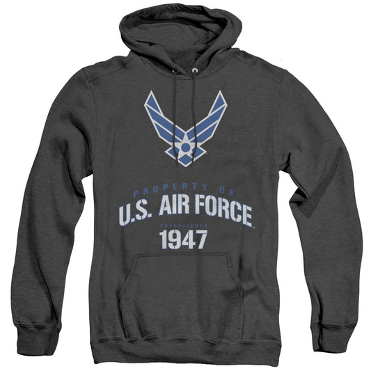 Air Force Property Of Heather Mens Hoodie Black