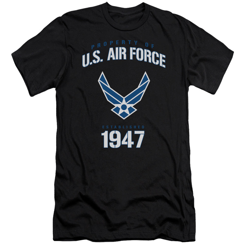 Air Force Property Of Slim Fit Mens T Shirt Black