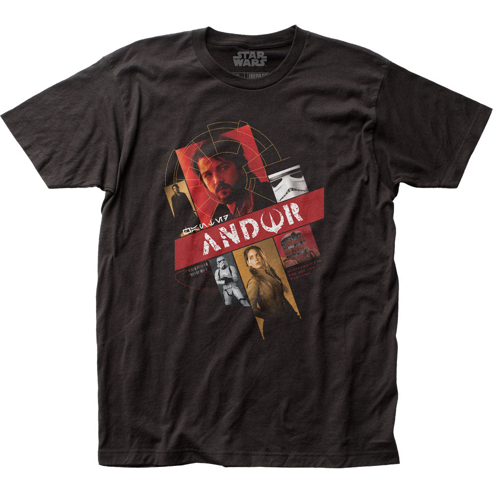 Star Wars Andor Panel Collage Mens T Shirt Black