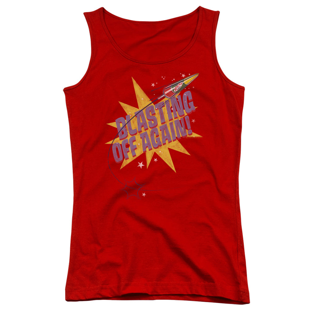 Astro Pop Blast Off Womens Tank Top Shirt Red