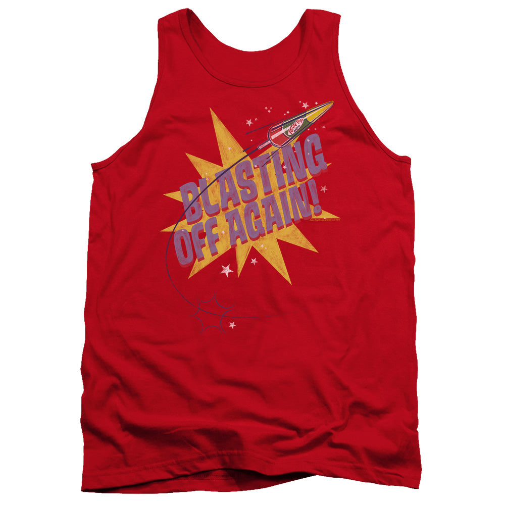 Astro Pop Blast Off Mens Tank Top Shirt Red