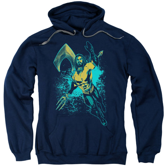 Aquaman Movie Make A Splash Mens Hoodie Navy Blue