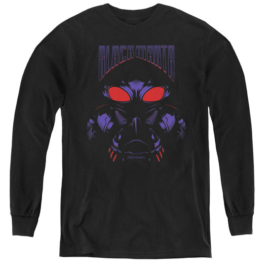 Aquaman Movie Black Manta Long Sleeve Kids Youth T Shirt Black