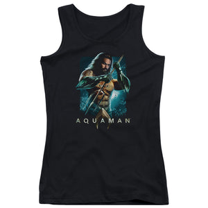 Aquaman Movie Trident Womens Tank Top Shirt Black