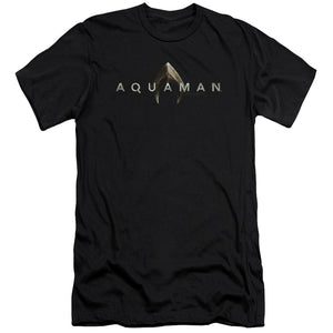 Aquaman Movie Logo Slim Fit Mens T Shirt Black