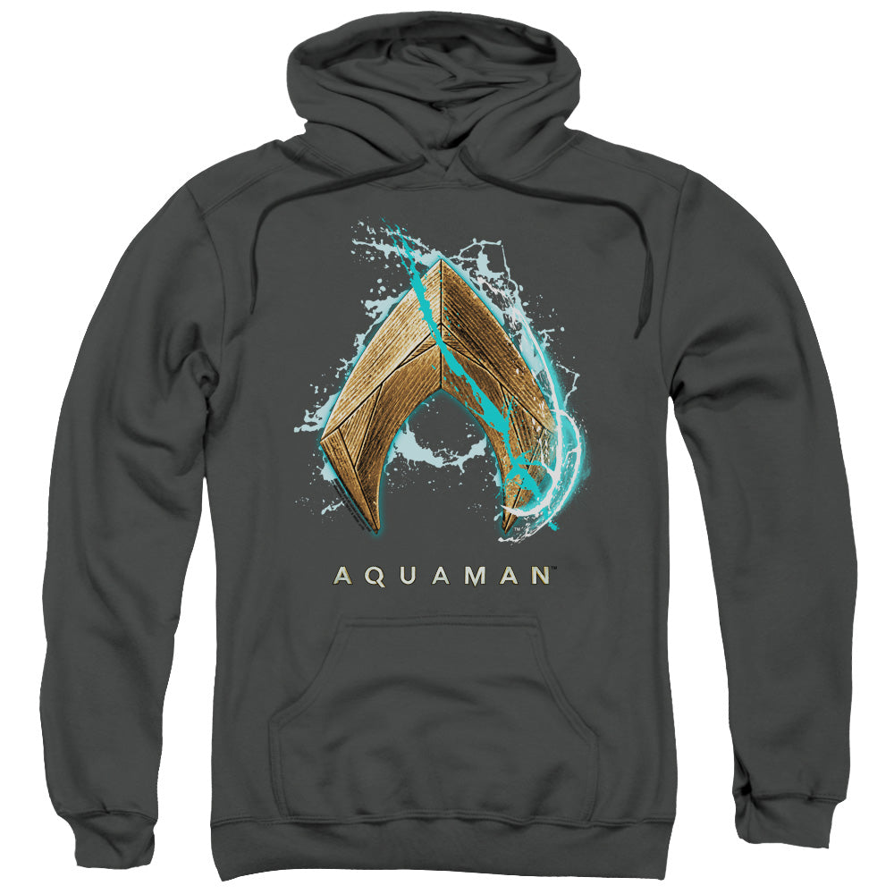 Aquaman Movie Water Shield Mens Hoodie Charcoal