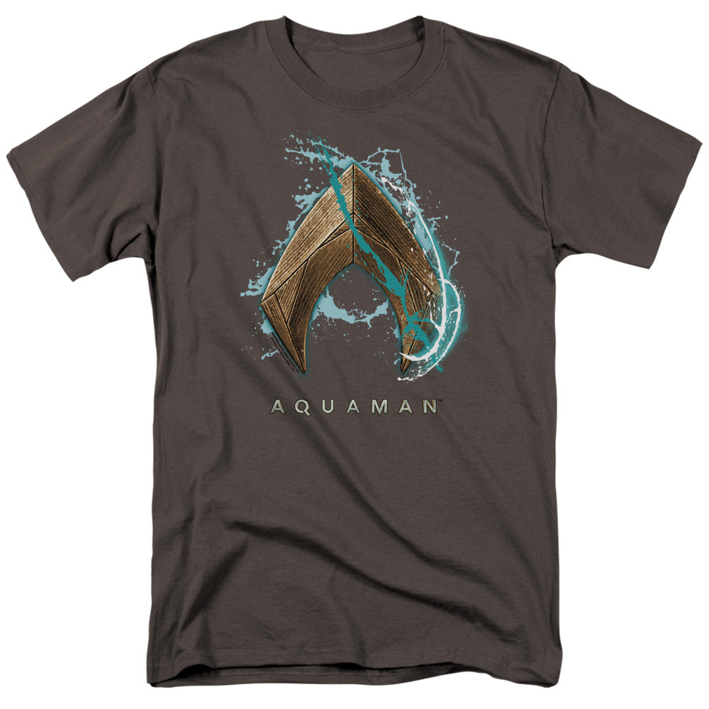 Aquaman Movie Water Shield Mens T Shirt Charcoal