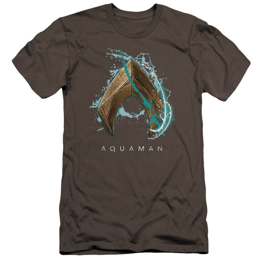 Aquaman Movie Water Shield Premium Bella Canvas Slim Fit Mens T Shirt Charcoal