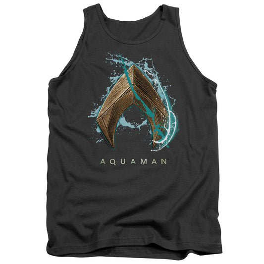 Aquaman Movie Water Shield Mens Tank Top Shirt Charcoal