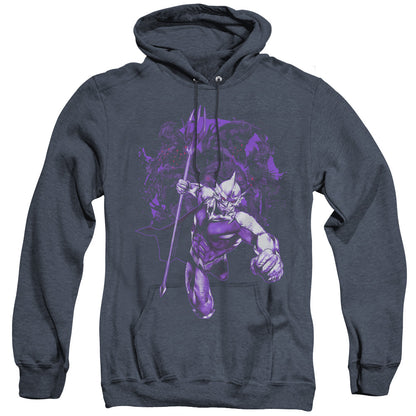 Aquaman Movie Evil Doers Mens Heather Hoodie Navy