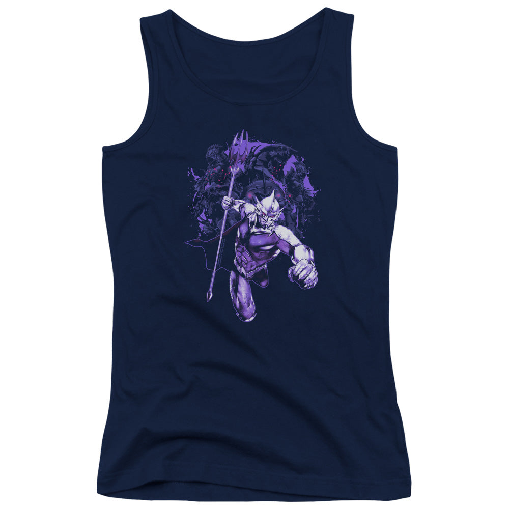 Aquaman Movie Evil Doers Womens Tank Top Shirt Navy Blue