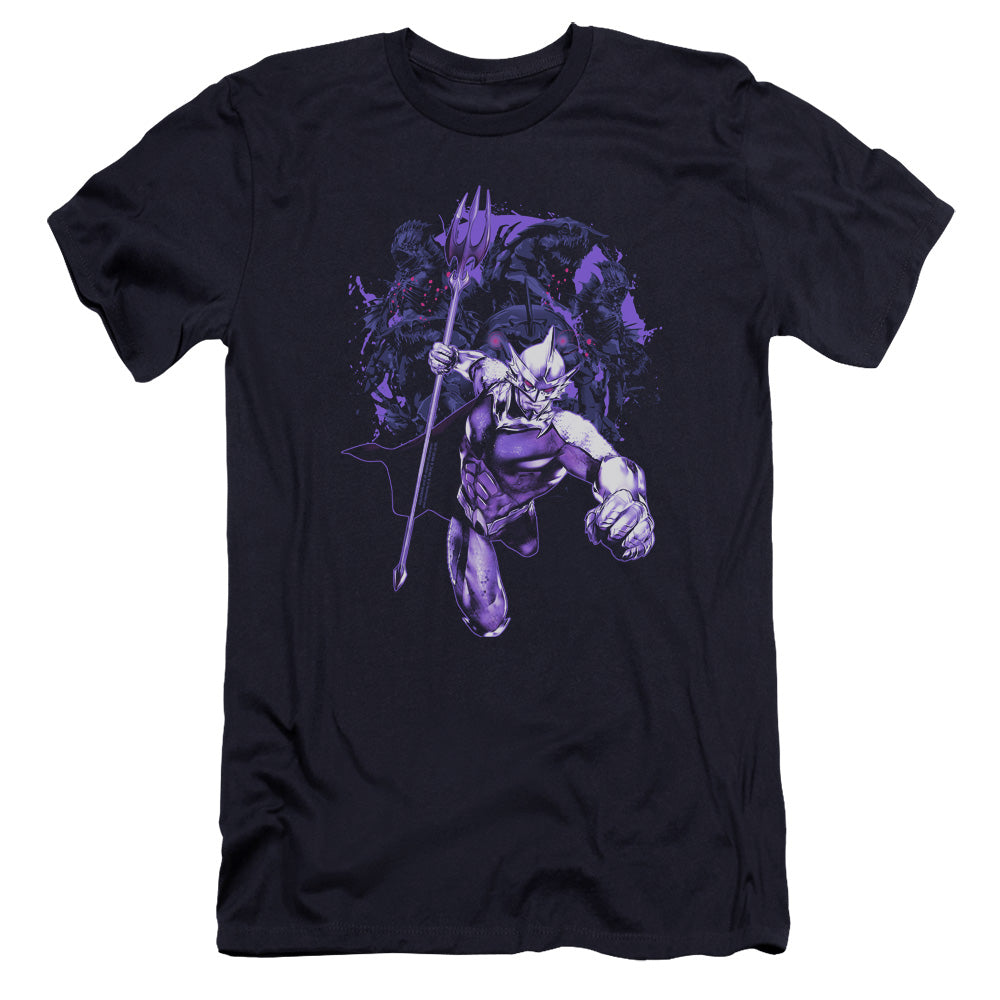 Aquaman Movie Evil Doers Premium Bella Canvas Slim Fit Mens T Shirt Navy Blue