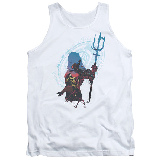 Aquaman Movie Silhouette Mens Tank Top Shirt White