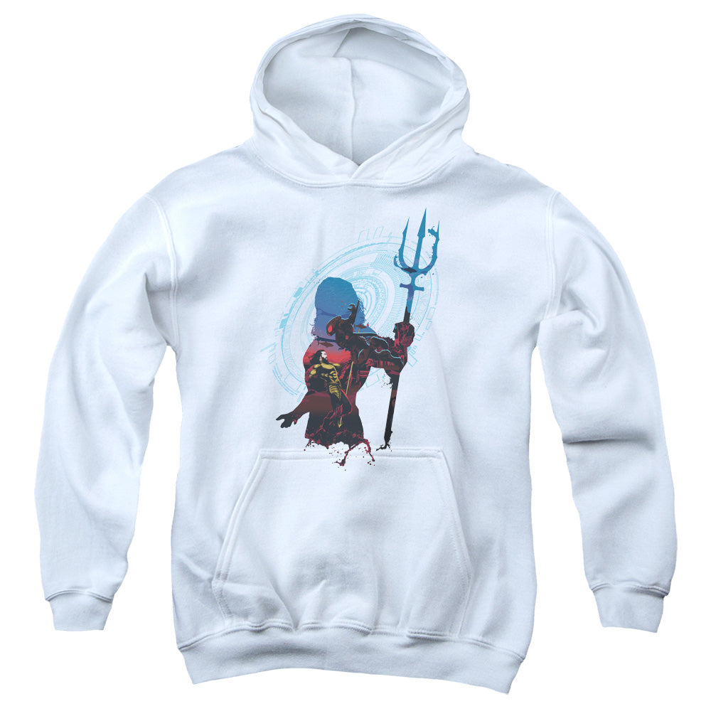 Aquaman Movie Silhouette Kids Youth Hoodie White