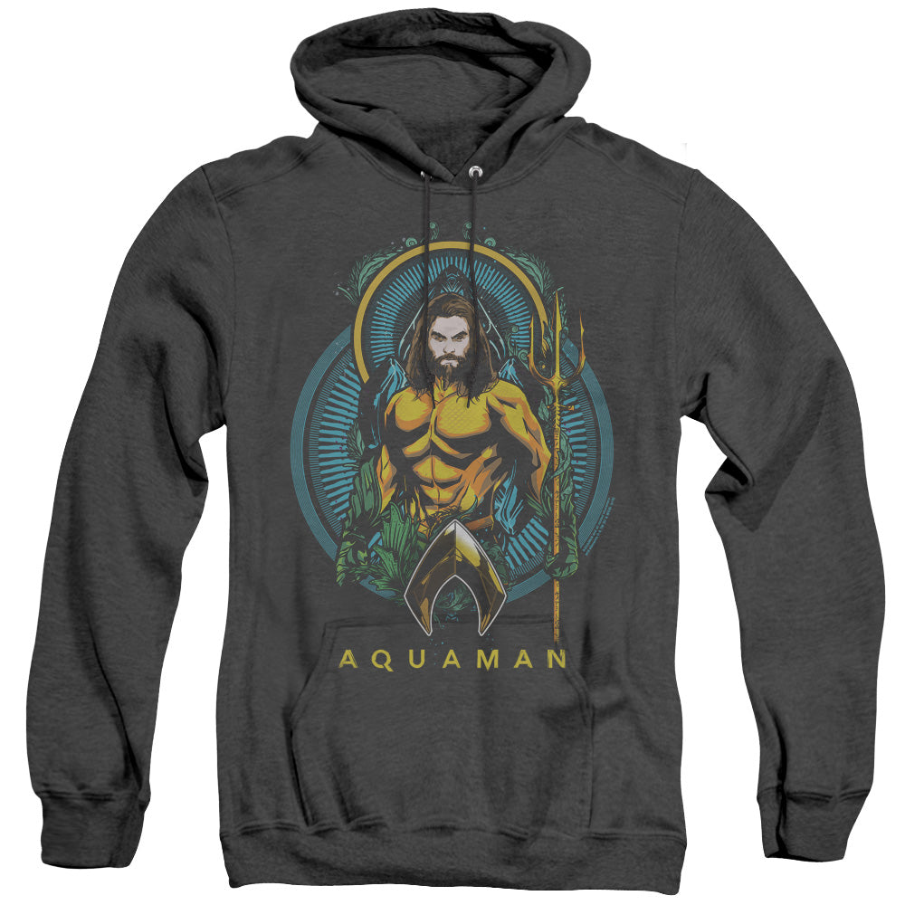 Aquaman Movie Aqua Nouveau Heather Mens Hoodie Black