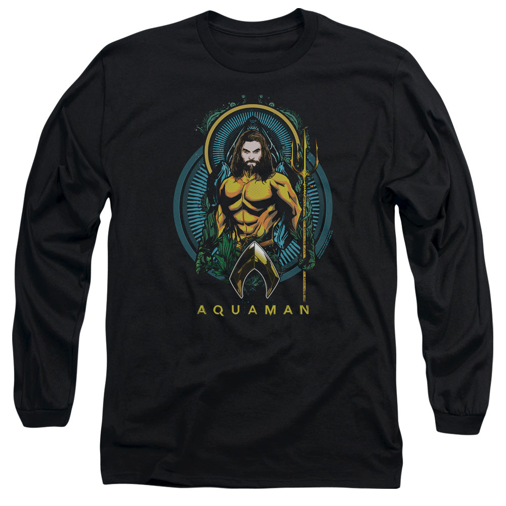 Aquaman Movie Aqua Nouveau Mens Long Sleeve Shirt Black