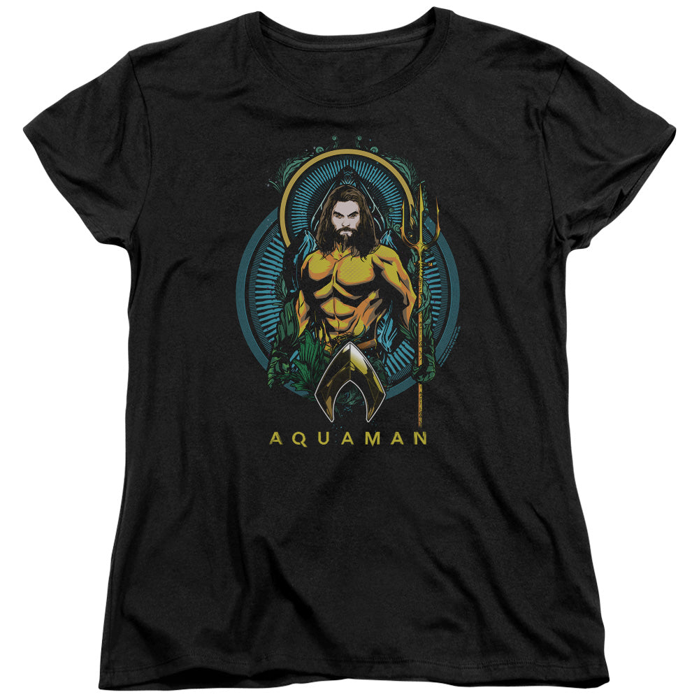 Aquaman Movie Aqua Nouveau Womens T Shirt Black