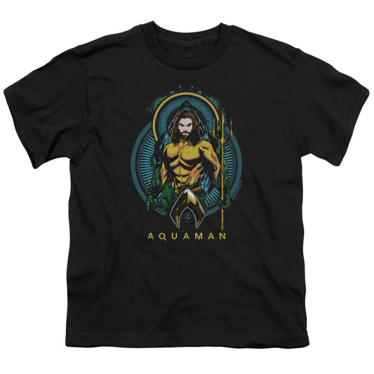 Aquaman Movie Aqua Nouveau Kids Youth T Shirt Black