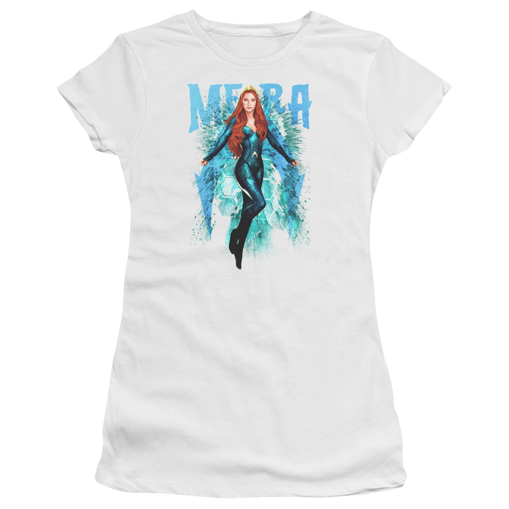 Aquaman Movie Mera Junior Sheer Cap Sleeve Womens T Shirt White