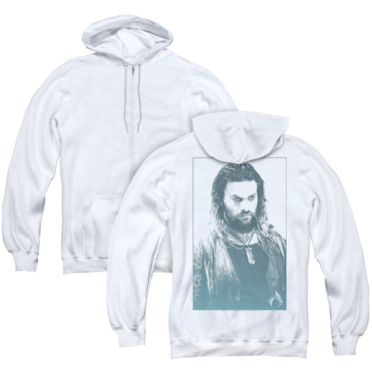 Aquaman Movie Salt Of The Sea Back Print Zipper Mens Hoodie White