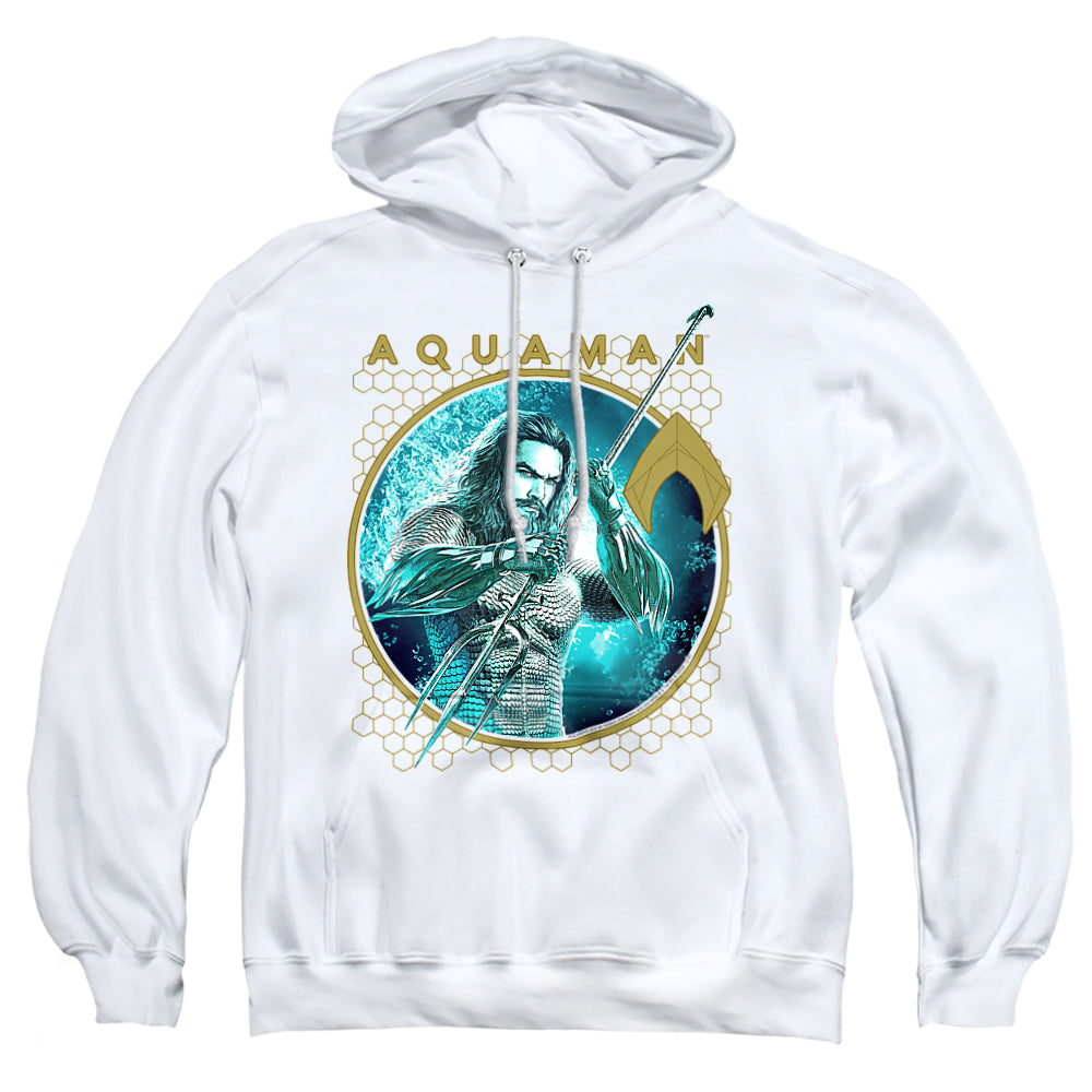 Aquaman Movie Trident Of Neptune Mens Hoodie Light Blue Officially Licensed