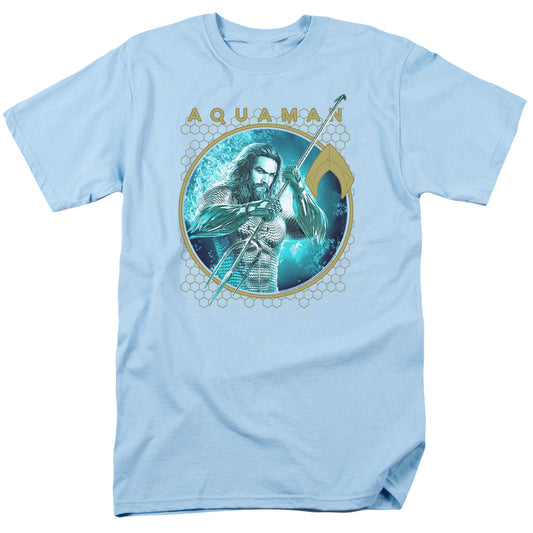 Aquaman Movie Trident Of Neptune Mens T Shirt Light Blue