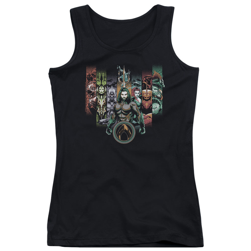 Aquaman Movie Unite The Kingdoms Womens Tank Top Shirt Black