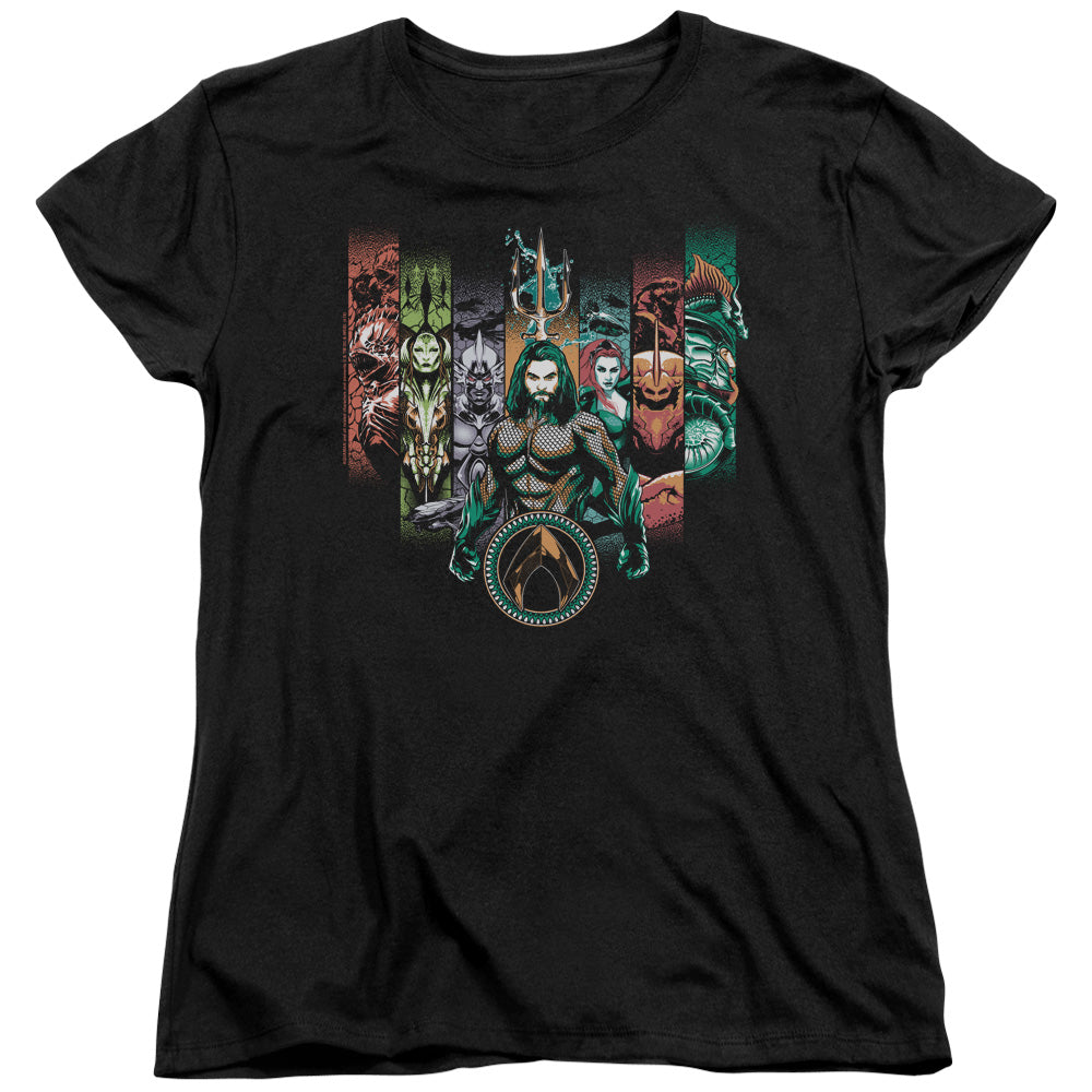 Aquaman Movie Unite The Kingdoms Womens T Shirt Black