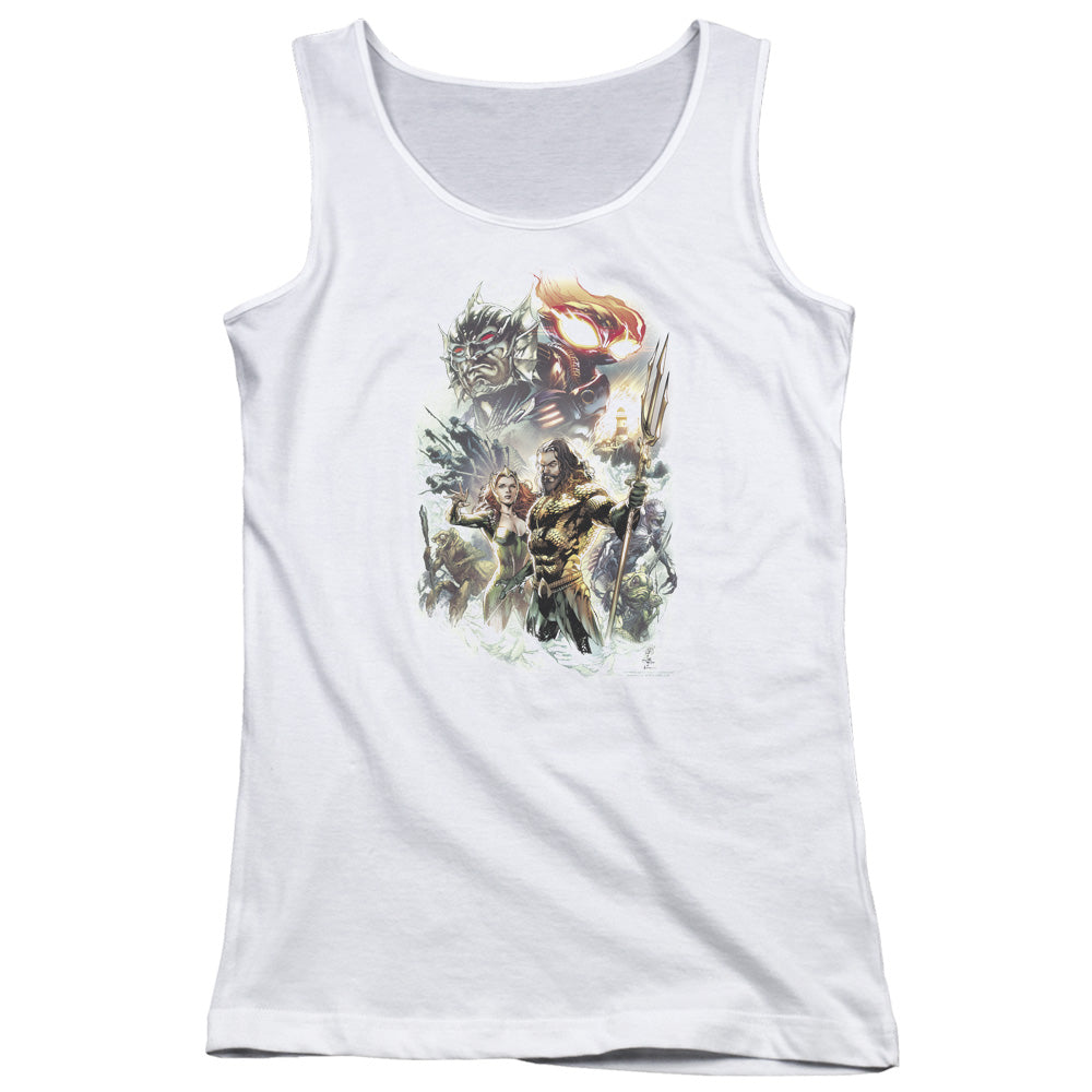 Aquaman Movie King Of Atlantis Womens Tank Top Shirt White