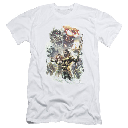 Aquaman Movie King Of Atlantis Slim Fit Mens T Shirt White