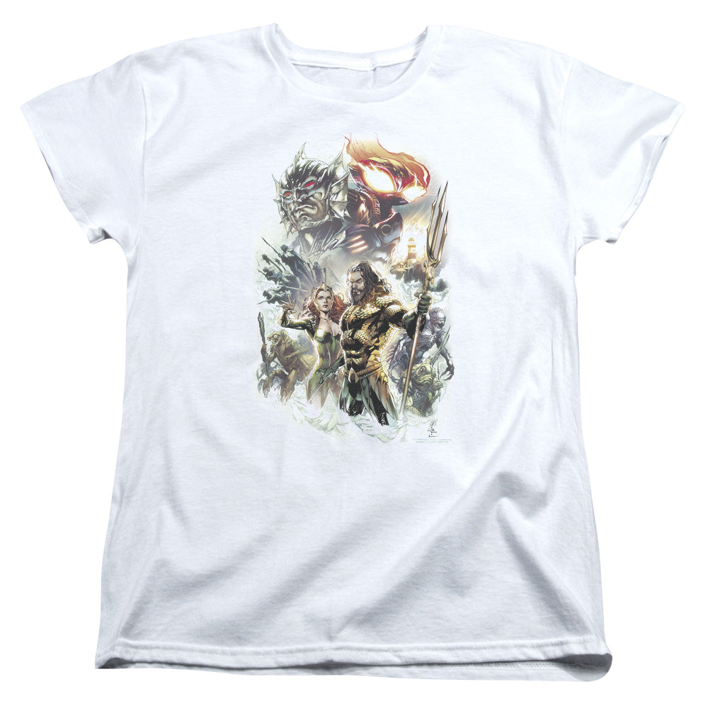 Aquaman Movie King Of Atlantis Womens T Shirt White