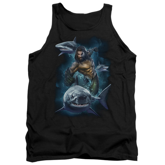 Aquaman Movie Swimming With Sharks Mens Tank Top Shirt Black