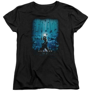 Aquaman Movie Poster Womens T Shirt Black