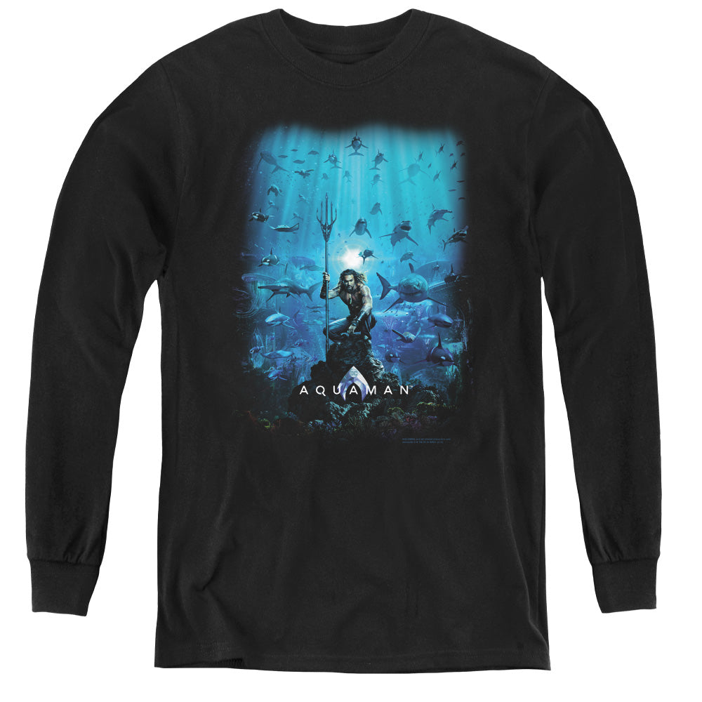 Aquaman Movie Poster Long Sleeve Kids Youth T Shirt Black