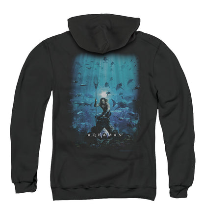 Aquaman Movie Poster Back Print Zipper Mens Hoodie Black