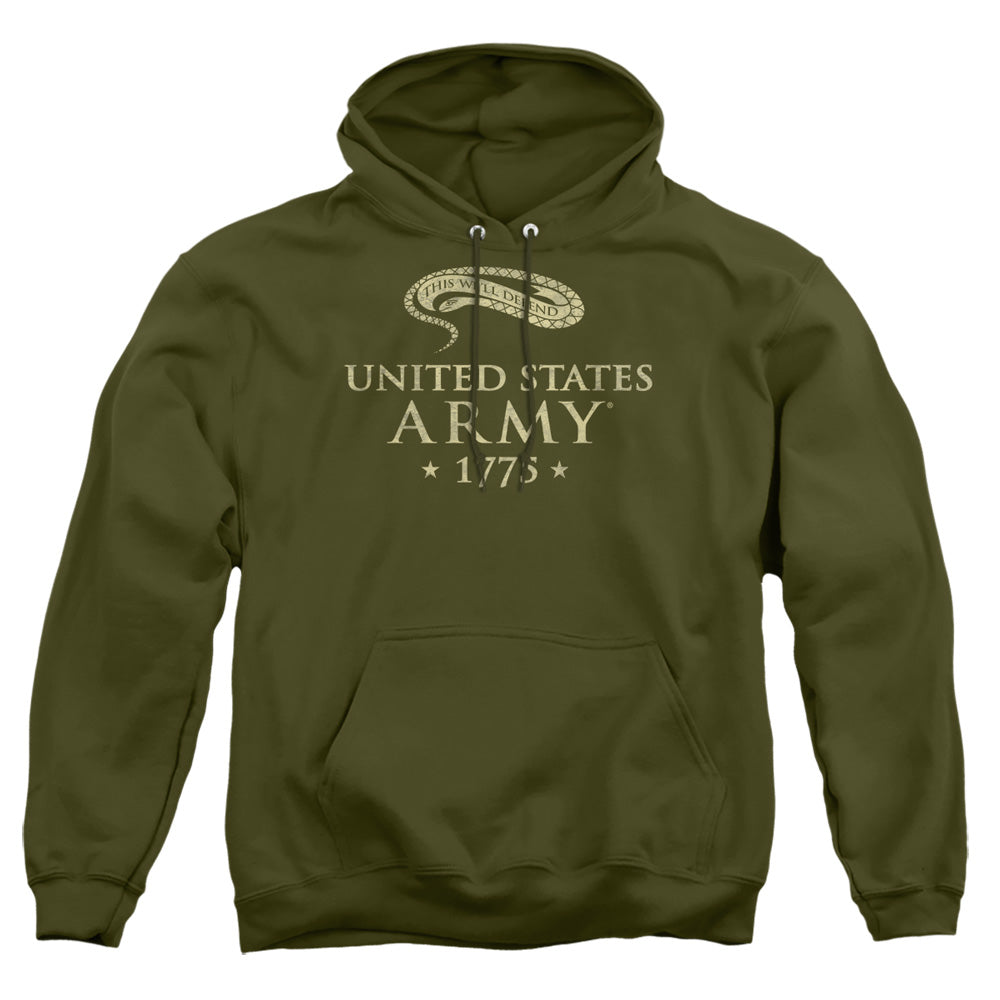 Army Well Defend Mens Hoodie Military Green Officially Licensed