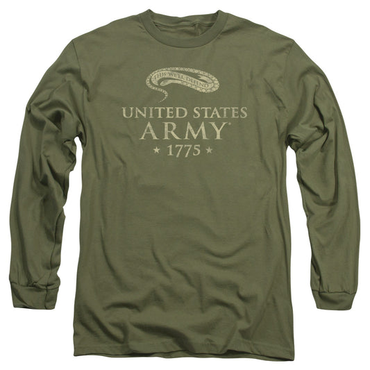 Army Well Defend Mens Long Sleeve Shirt Military Green Officially Licensed