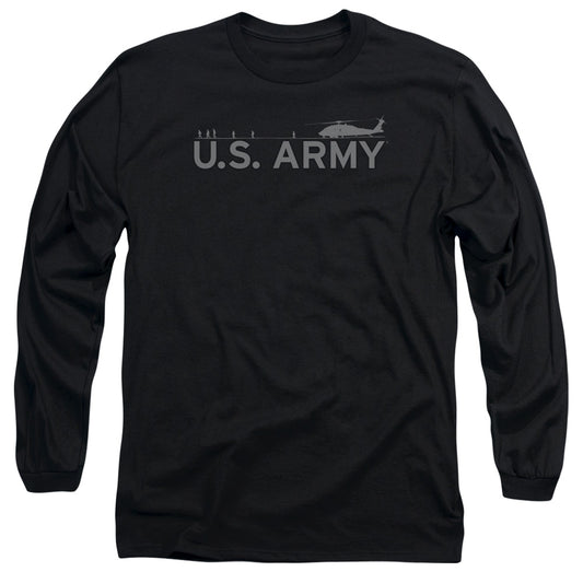 Army Helicopter Mens Long Sleeve Shirt Black Officially Licensed